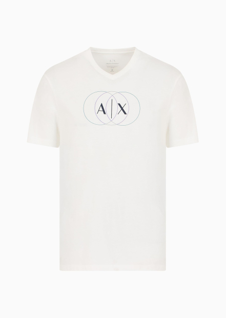 Чоловічі футболки з логотипом Armani Exchange 1159855415 (Білий L)