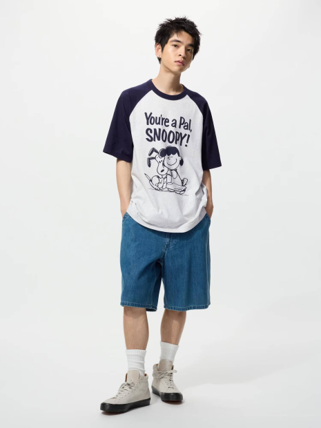 Футболка PEANUTS UT UNIQLO с принтом 1159855607 (Серый L)