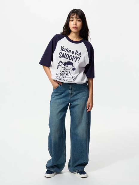 Футболка PEANUTS UT UNIQLO с принтом 1159855607 (Серый L)