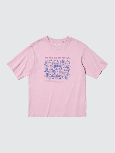 Футболка с принтом Labubu POP MART UT UNIQLO 1159855704 (Сиреневый XL)