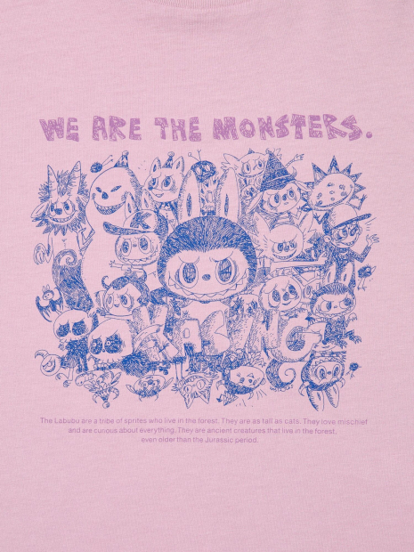 Футболка с принтом Labubu POP MART UT UNIQLO 1159855704 (Сиреневый XL)