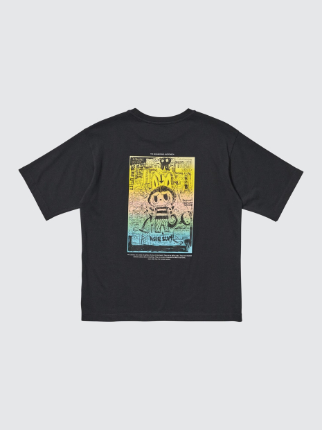 Футболка с принтом Labubu POP MART UT UNIQLO 1159855707 (Черный XS)