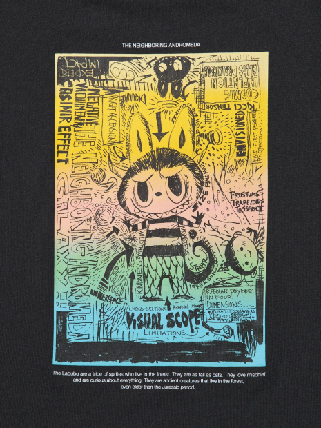 Футболка с принтом Labubu POP MART UT UNIQLO 1159855707 (Черный XS)