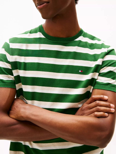 Мужская футболка Tommy Hilfiger в полоску 1159855820 (Зеленый XL)