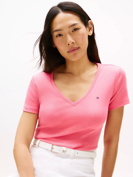 Футболка женская Tommy Hilfiger с логотипом 1159856082 (Розовый XS)