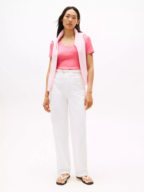 Футболка женская Tommy Hilfiger с логотипом 1159856082 (Розовый XS)