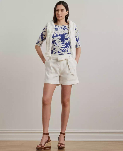 Женская футболка Ralph Lauren с принтом 1159856089 (Синий/Белый M)