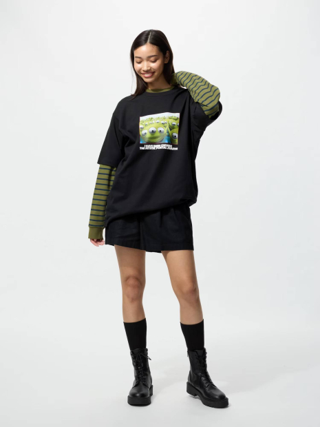 Футболка UNIQLO TOY STORY UT с принтом 1159856226 (Черный L)