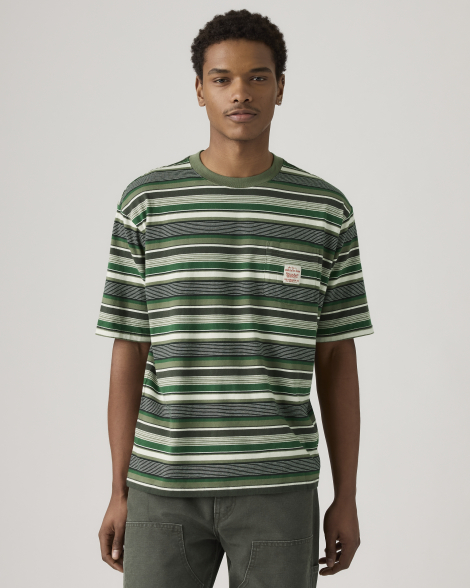 Футболка мужская Levi's с карманом 1159856280 (Белый/Зеленый L)