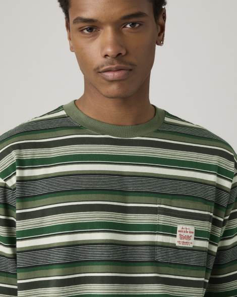 Футболка мужская Levi's с карманом 1159856280 (Белый/Зеленый L)