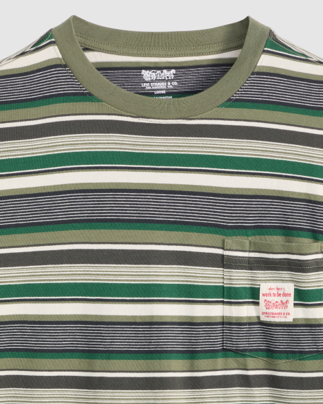 Футболка мужская Levi's с карманом 1159856280 (Белый/Зеленый L)