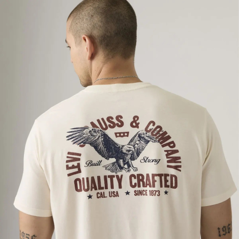 Мужская футболка Levi's с принтом 1159856407 (Молочный XXL)