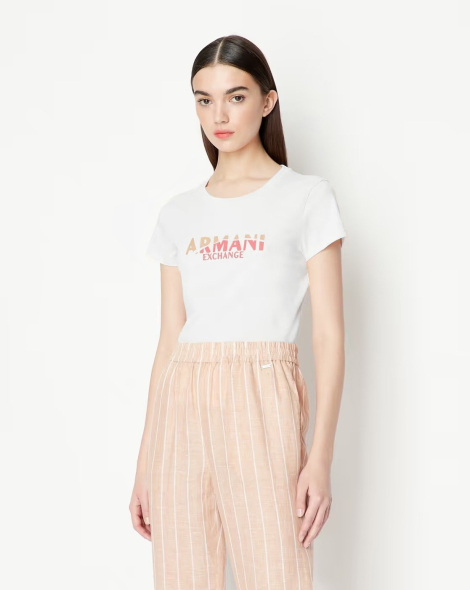 Жіноча футболка Armani Exchange з принтом 1159856475 (Білий L)