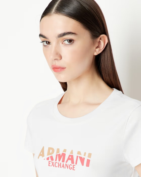 Жіноча футболка Armani Exchange з принтом 1159856475 (Білий L)