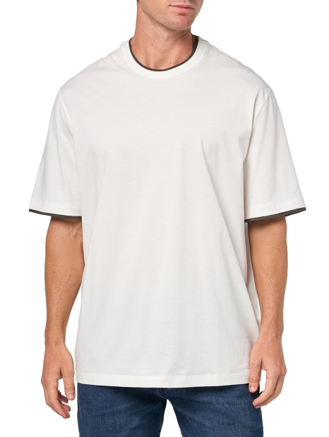 Чоловічі футболки Armani Exchange з контрастним оздобленням 1159856477 (Молочний XL)