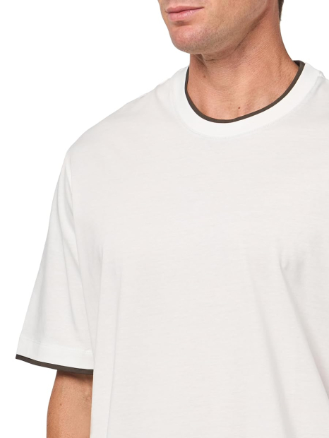 Чоловічі футболки Armani Exchange з контрастним оздобленням 1159856477 (Молочний XL)