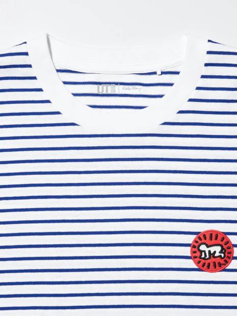 Футболка Keith Haring UNIQLO в полоску 1159856579 (Синий/Белый XXL)