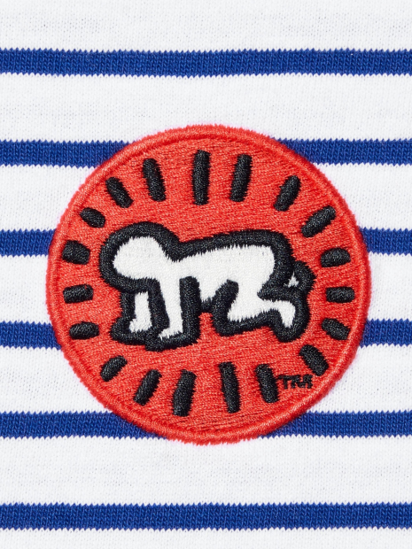 Футболка Keith Haring UNIQLO в полоску 1159856579 (Синий/Белый XXL)