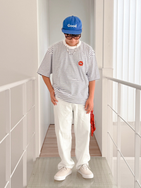 Футболка Keith Haring UNIQLO в полоску 1159856579 (Синий/Белый XXL)