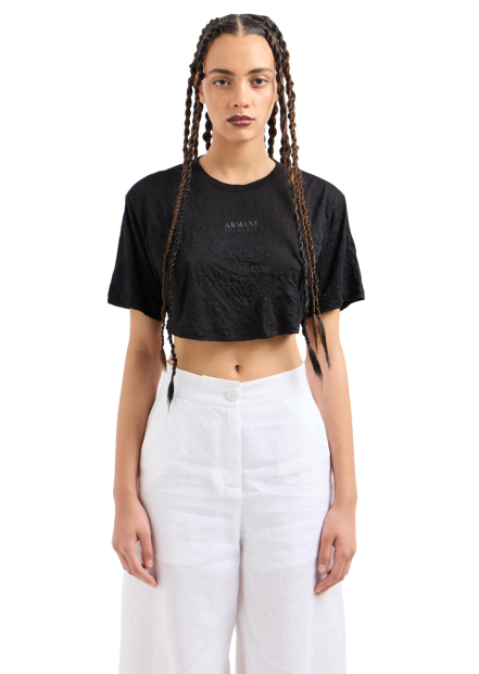 Женская футболка Armani Exchange с логотипом 1159856664 (Черный L)