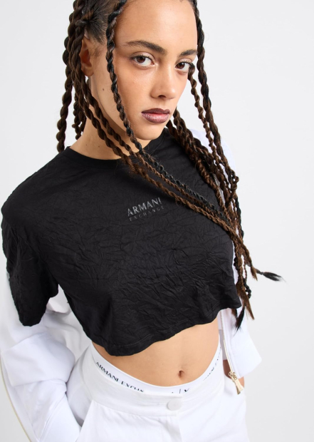 Женская футболка Armani Exchange с логотипом 1159856664 (Черный L)