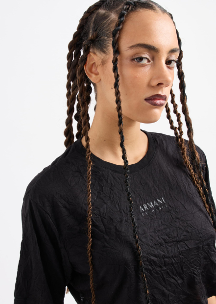 Женская футболка Armani Exchange с логотипом 1159856664 (Черный L)