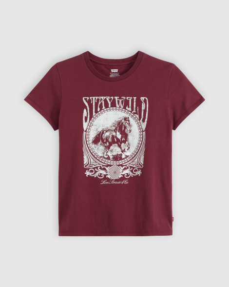 Жіноча футболка Levi's з принтом 1159857102 (Бордовий XL)