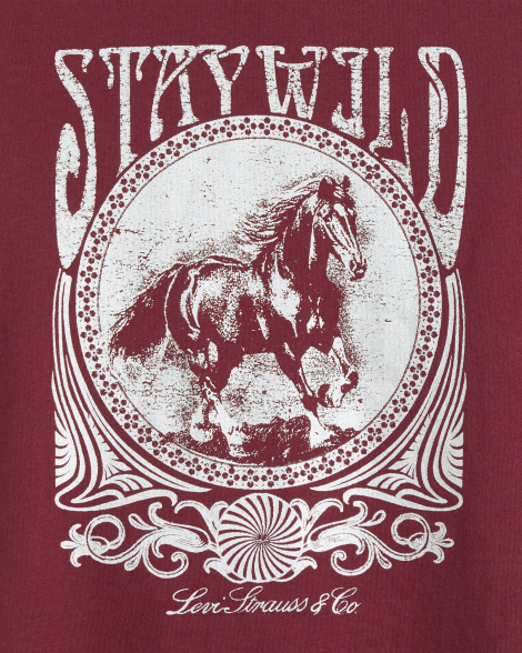 Жіноча футболка Levi's з принтом 1159857102 (Бордовий XL)