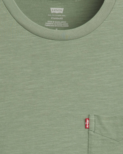 Футболка Levi's с карманом 1159857192 (Зеленый L)
