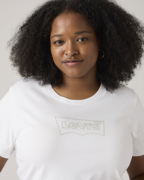 Женская футболка Levi's со стразами 1159857215 (Белый 3X)
