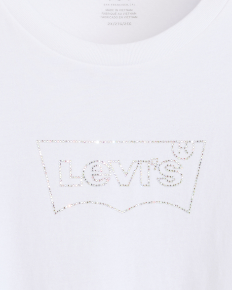 Женская футболка Levi's со стразами 1159857215 (Белый 3X)