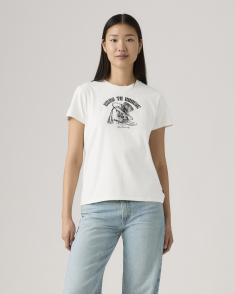 Женская футболка Levi's с принтом 1159857217 (Молочный M)