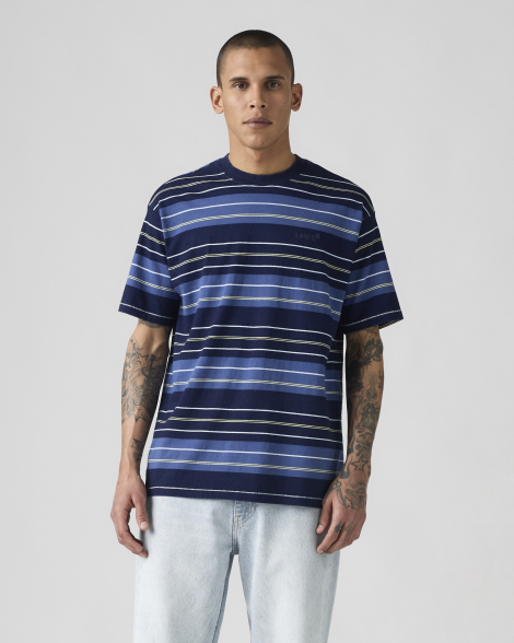 Футболка мужская в полоску Levi's 1159857303 (Синий/Голубой XL)