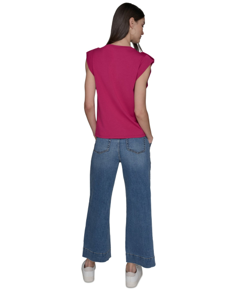 Жіноча футболка Karl Lagerfeld Paris з намистинами 1159857518 (рожевий M)