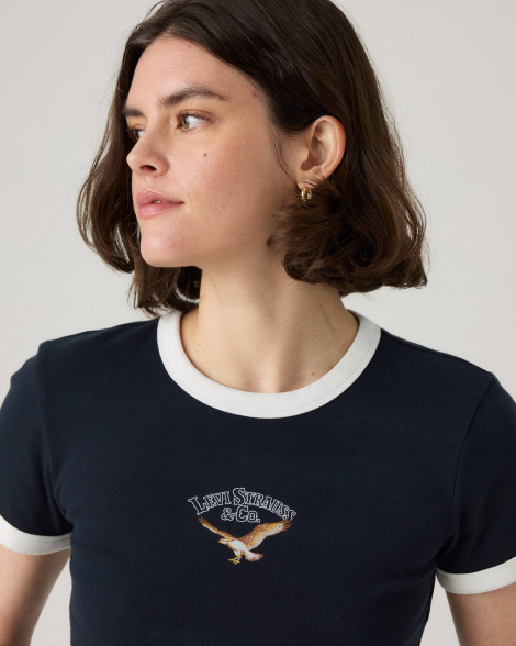 Жіноча укорочена футболка Levi's 1159857528 (Синій S)