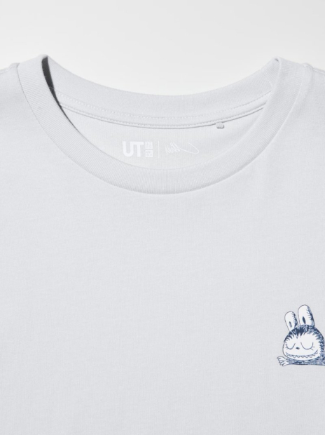 Футболка з принтом Labubu POP MART UT UNIQLO 1159857644 (Сірий S)