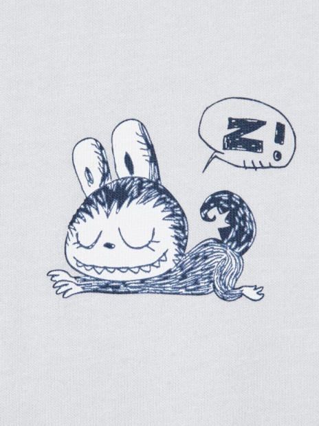 Футболка з принтом Labubu POP MART UT UNIQLO 1159857644 (Сірий S)