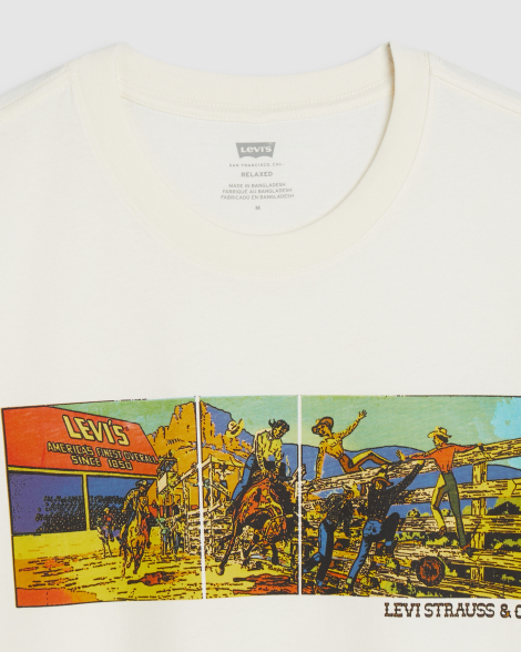 Мужская футболка Levi's с принтом 1159857669 (Молочный S)
