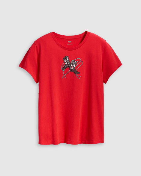 Жіноча футболка Levi's з принтом 1159857736 (Червоний 1X)