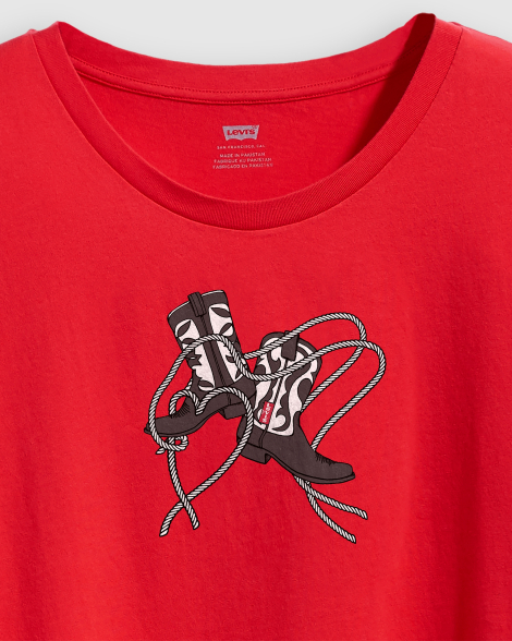 Жіноча футболка Levi's з принтом 1159857736 (Червоний 1X)