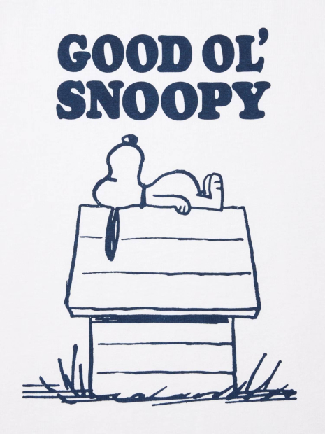 Футболка PEANUTS UT UNIQLO з принтом 1159858141 (Синій/Білий M)