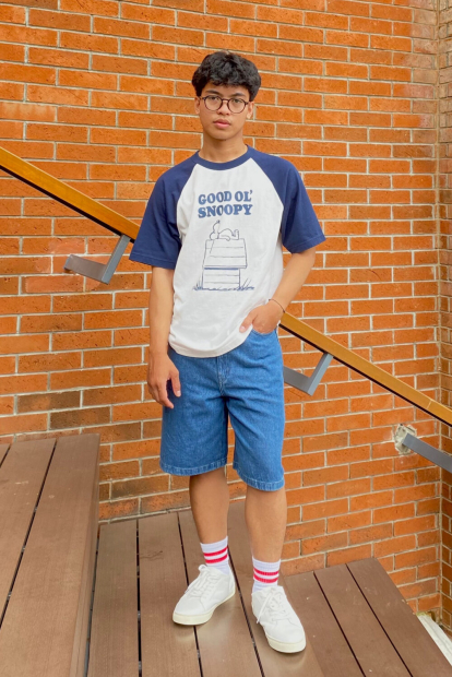 Футболка PEANUTS UT UNIQLO з принтом 1159858141 (Синій/Білий M)