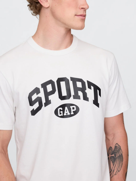 Чоловічі футболки GAP з принтом 1159858157 (Молочний L)