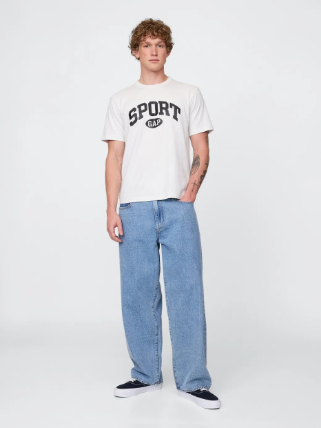 Чоловічі футболки GAP з принтом 1159858157 (Молочний L)