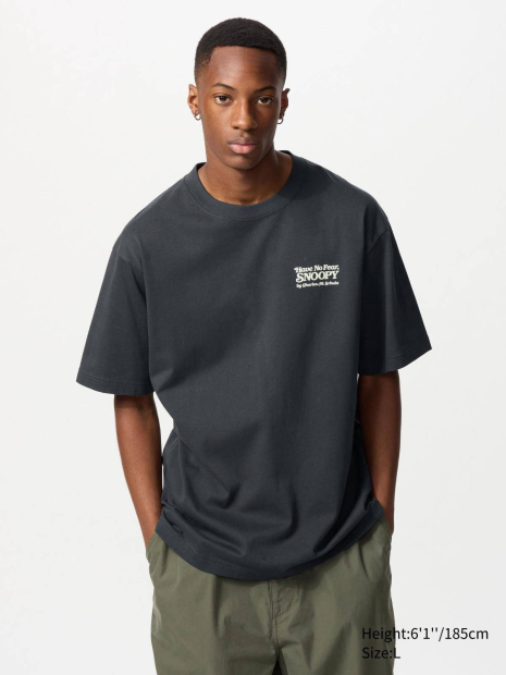 Футболка PEANUTS UT UNIQLO з принтом 1159858159 (Сірий M)
