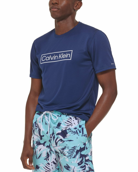 Мужская футболка Calvin Klein с защитой UPF 40+ 1159858164 (Синий M)
