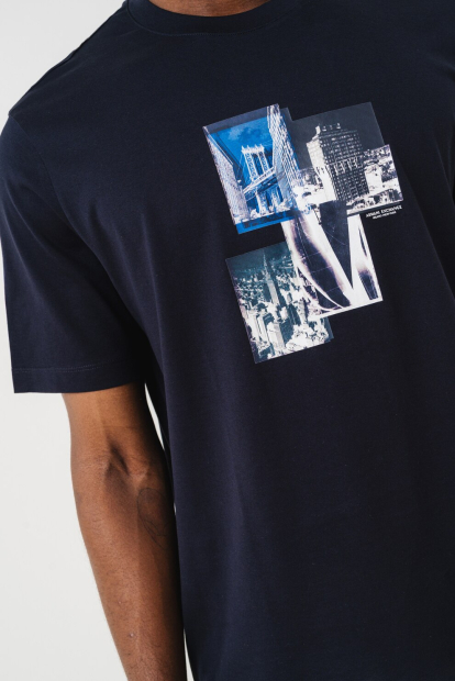 Мужская футболка Armani Exchange с принтом 1159858469 (Синий XXL)