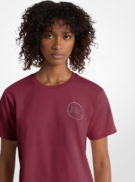 Жіноча футболка Michael Kors з логотипом 1159858707 (Бордовий XXL)