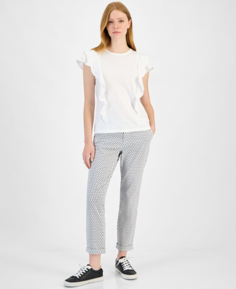 Жіноча футболка Tommy Hilfiger з рюшами 1159859188 (Білий L)