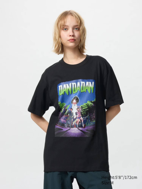 Футболка Dan Da Dan UNIQLO з принтом 1159859323 (Чорний S)